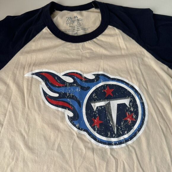 Majestic Threads Tennessee Titans Raglan 3/4 Sleeve Tee Medium - Picture 8 of 10